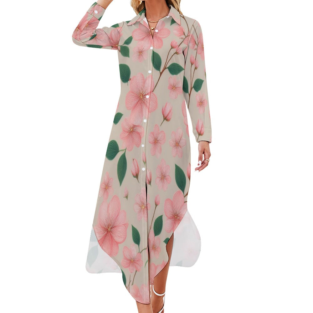 Long Sleeve Shirt Dress Inkedjoy