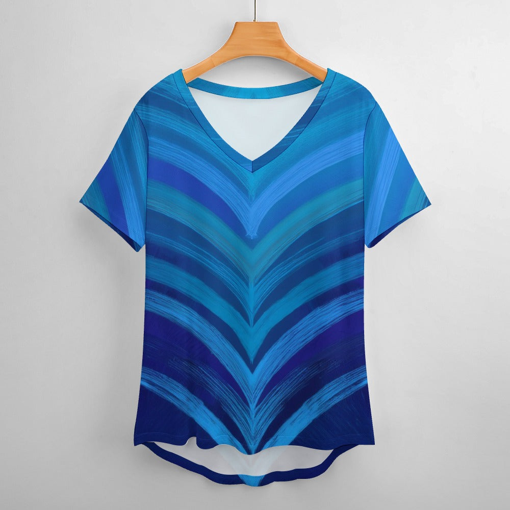 V Neck Short-sleeve Shirt Inkedjoy