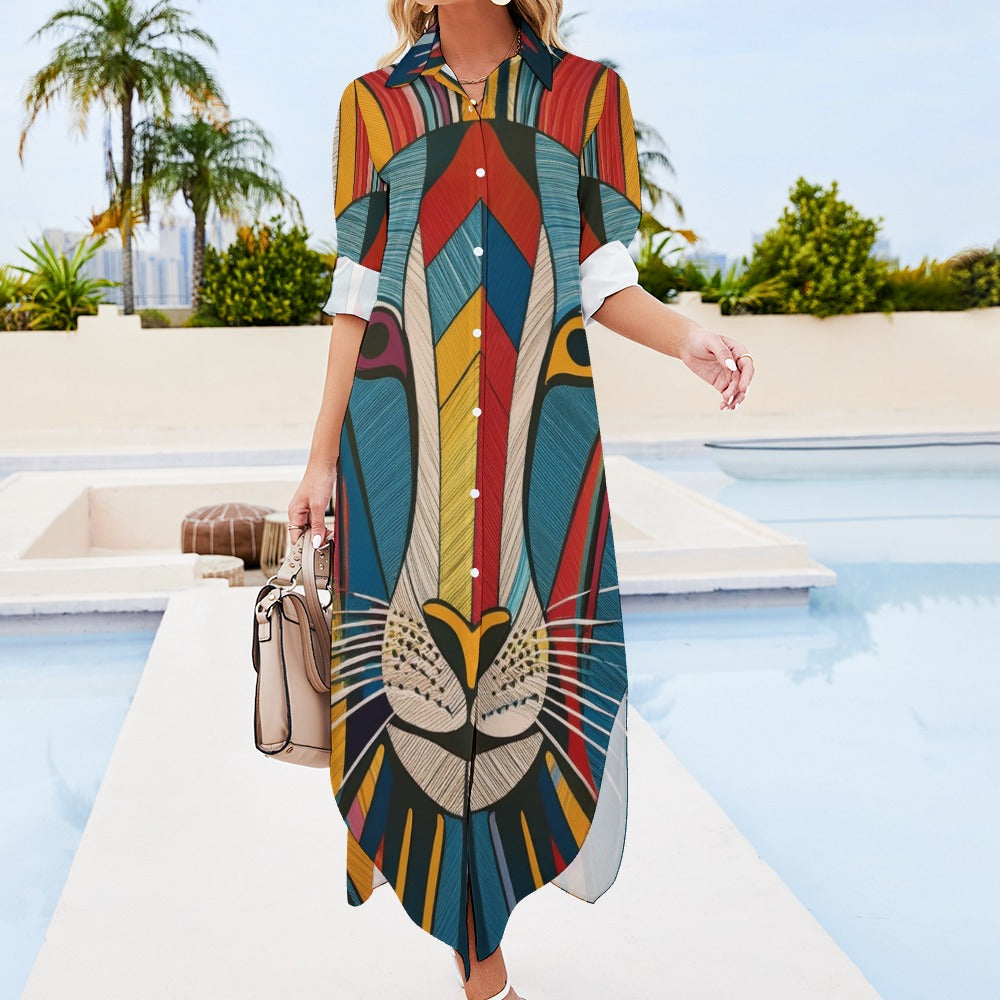 Long Sleeve Shirt Dress Inkedjoy