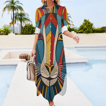 Long Sleeve Shirt Dress Inkedjoy