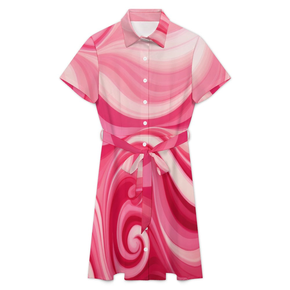 Short-sleeved collared dress