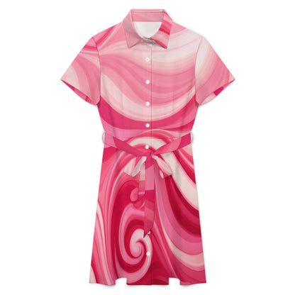 Short-sleeved collared dress