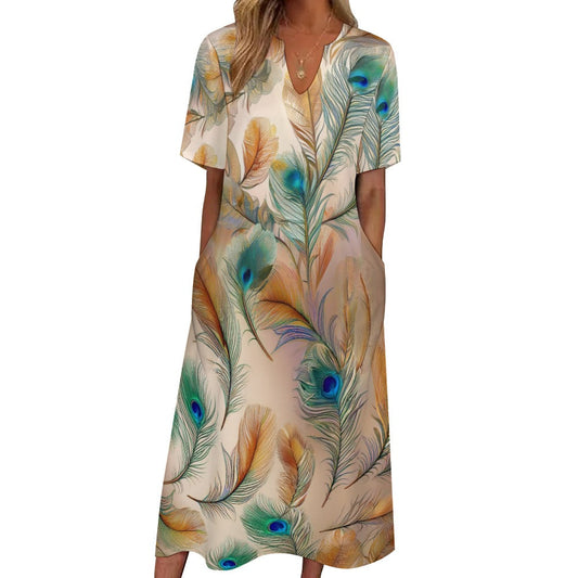 7-point sleeve dress Inkedjoy