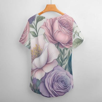V Neck Short-sleeve Shirt Inkedjoy