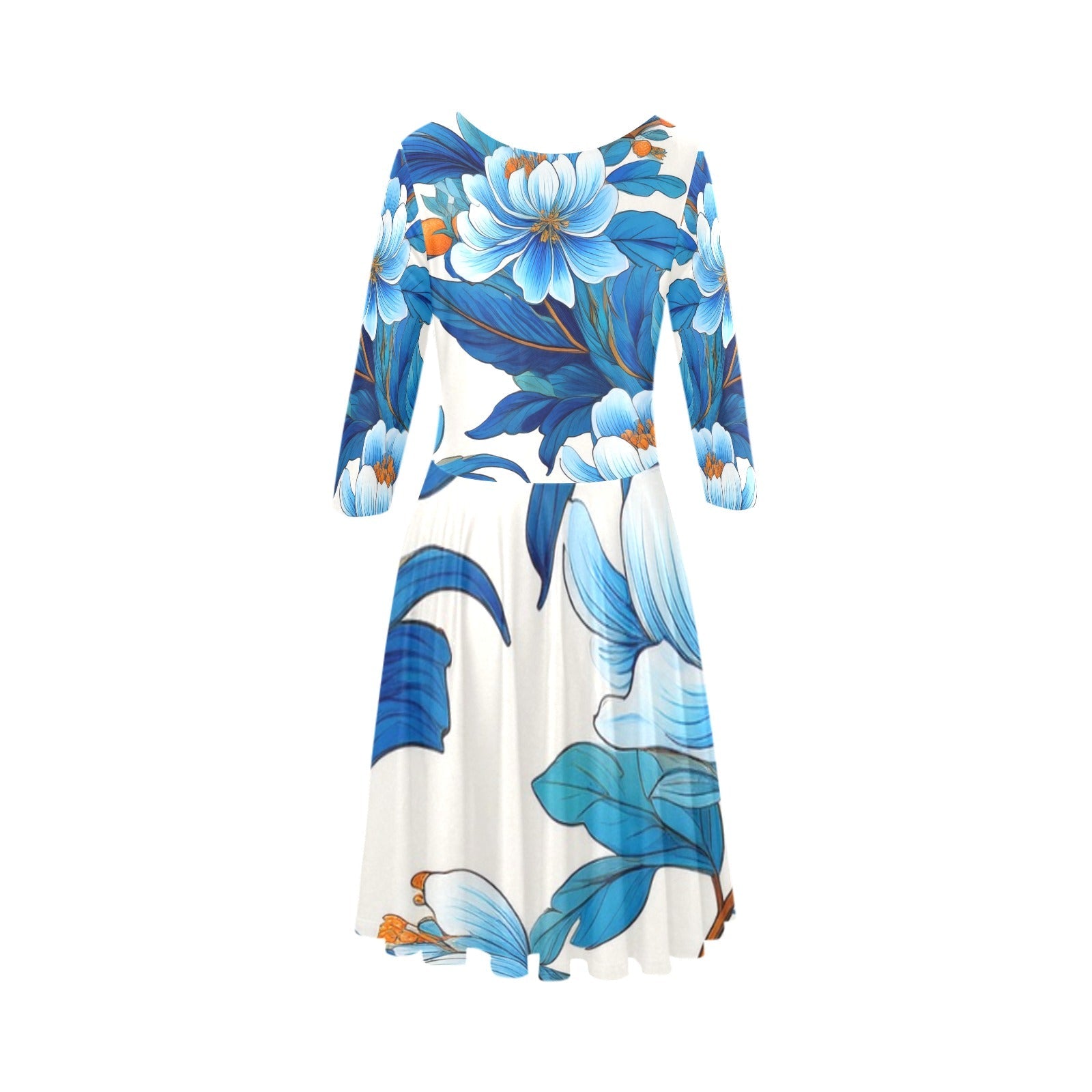 Half-Sleeve Skater Dress Inkedjoy