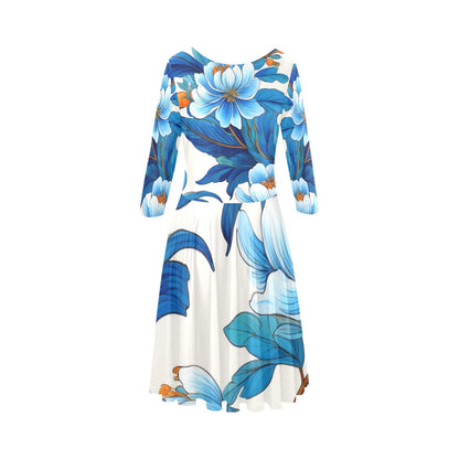 Half-Sleeve Skater Dress Inkedjoy