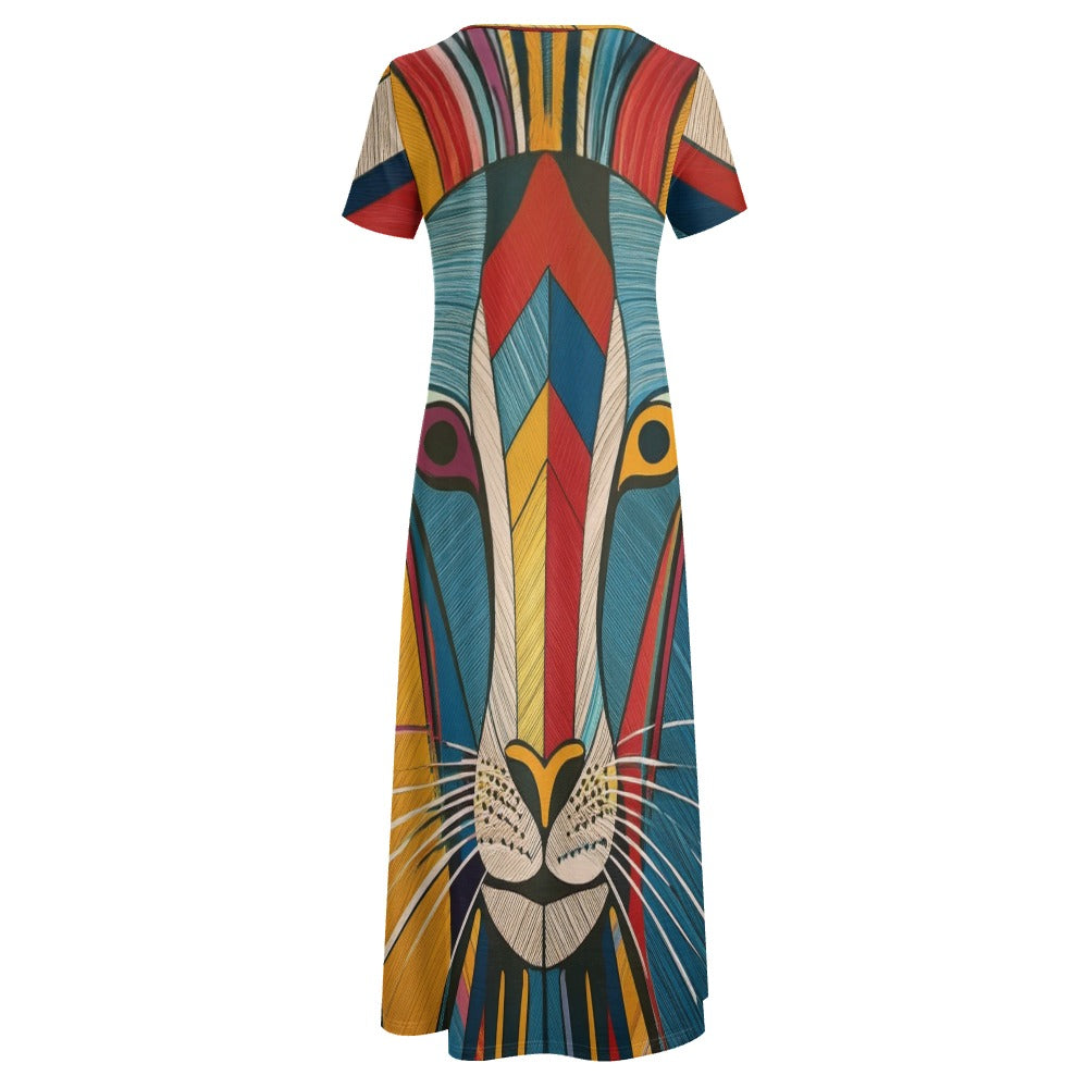 Colored Zebra Printed Dress Inkedjoy