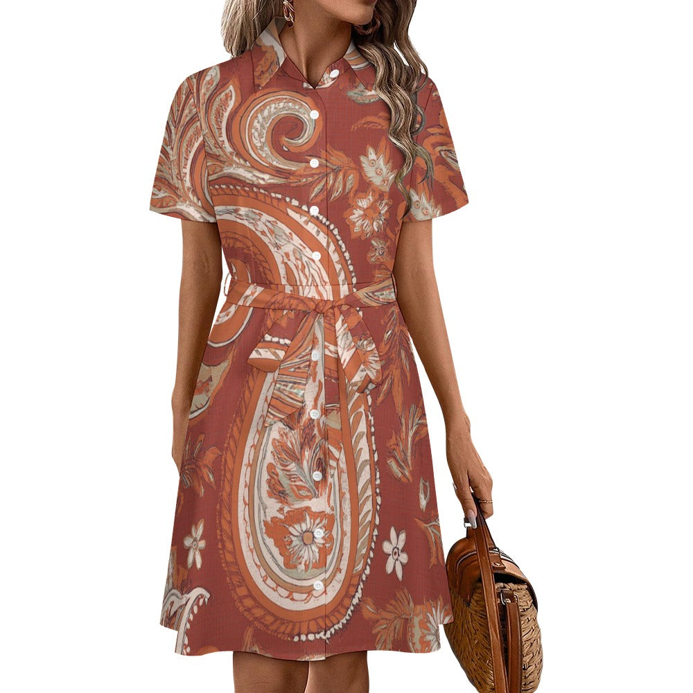 Short-sleeved collared dress
