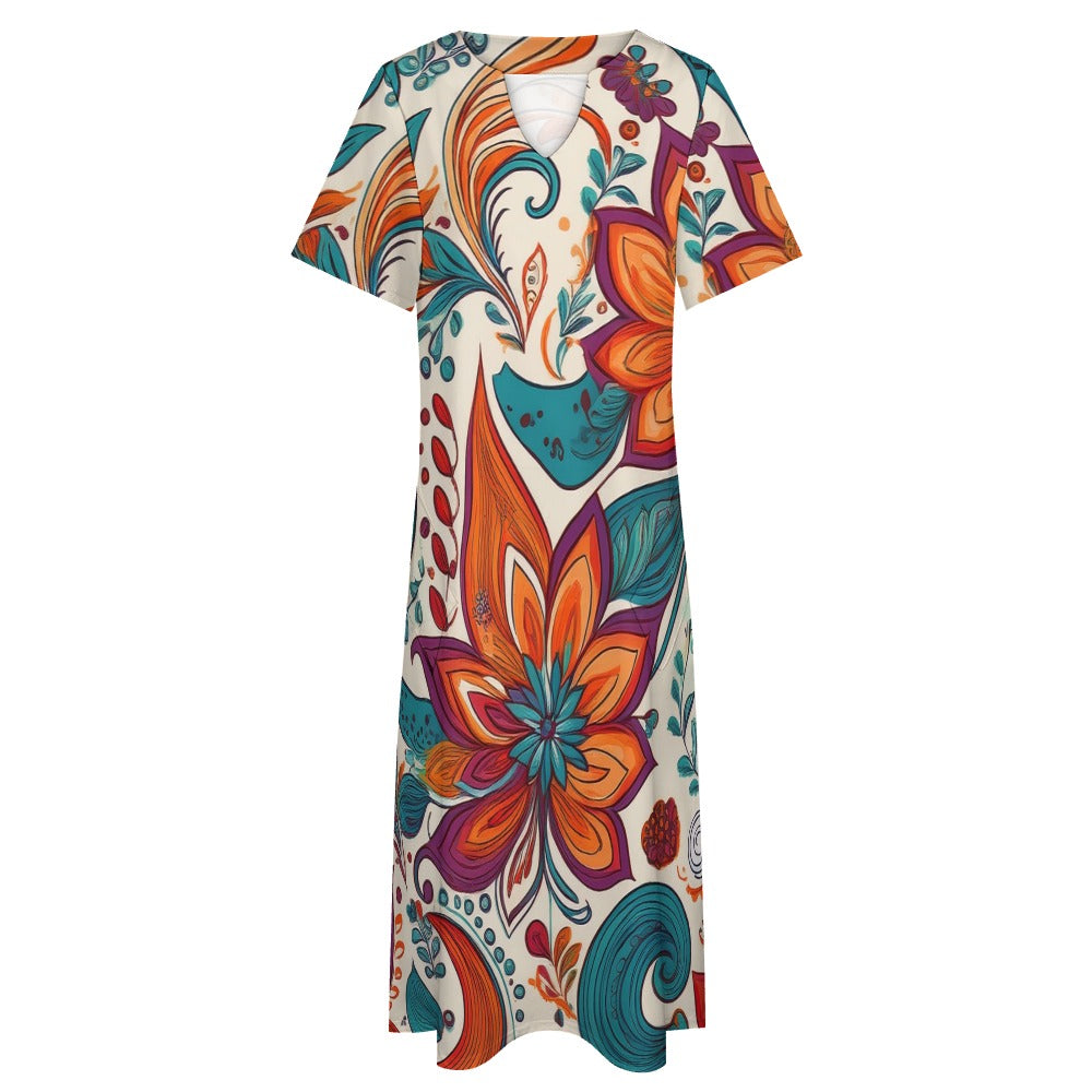 7-point sleeve dress Inkedjoy