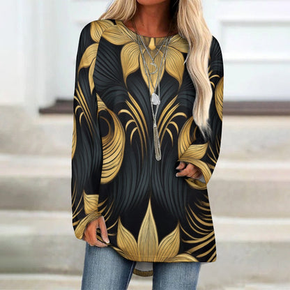Crew Neck Long Sleeve T-Shirt Inkedjoy