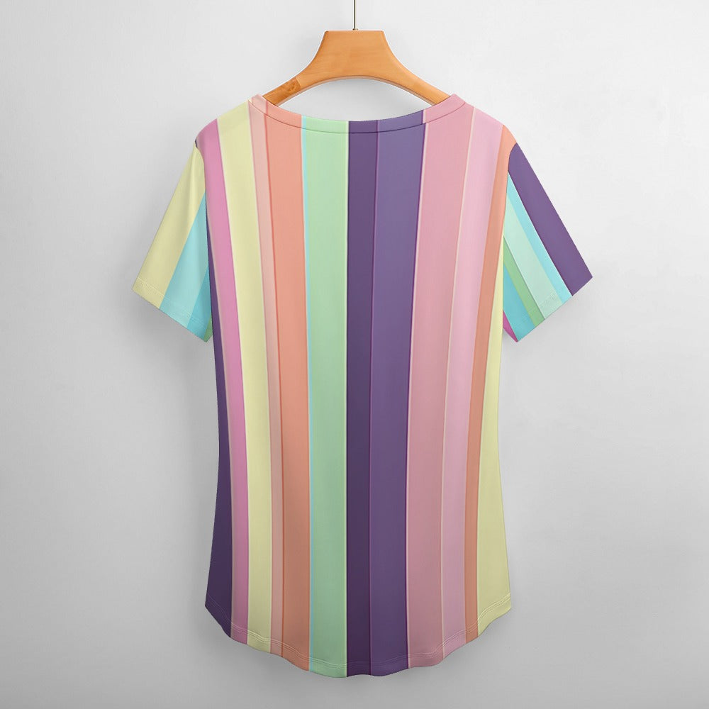 V Neck Short-sleeve Shirt Inkedjoy