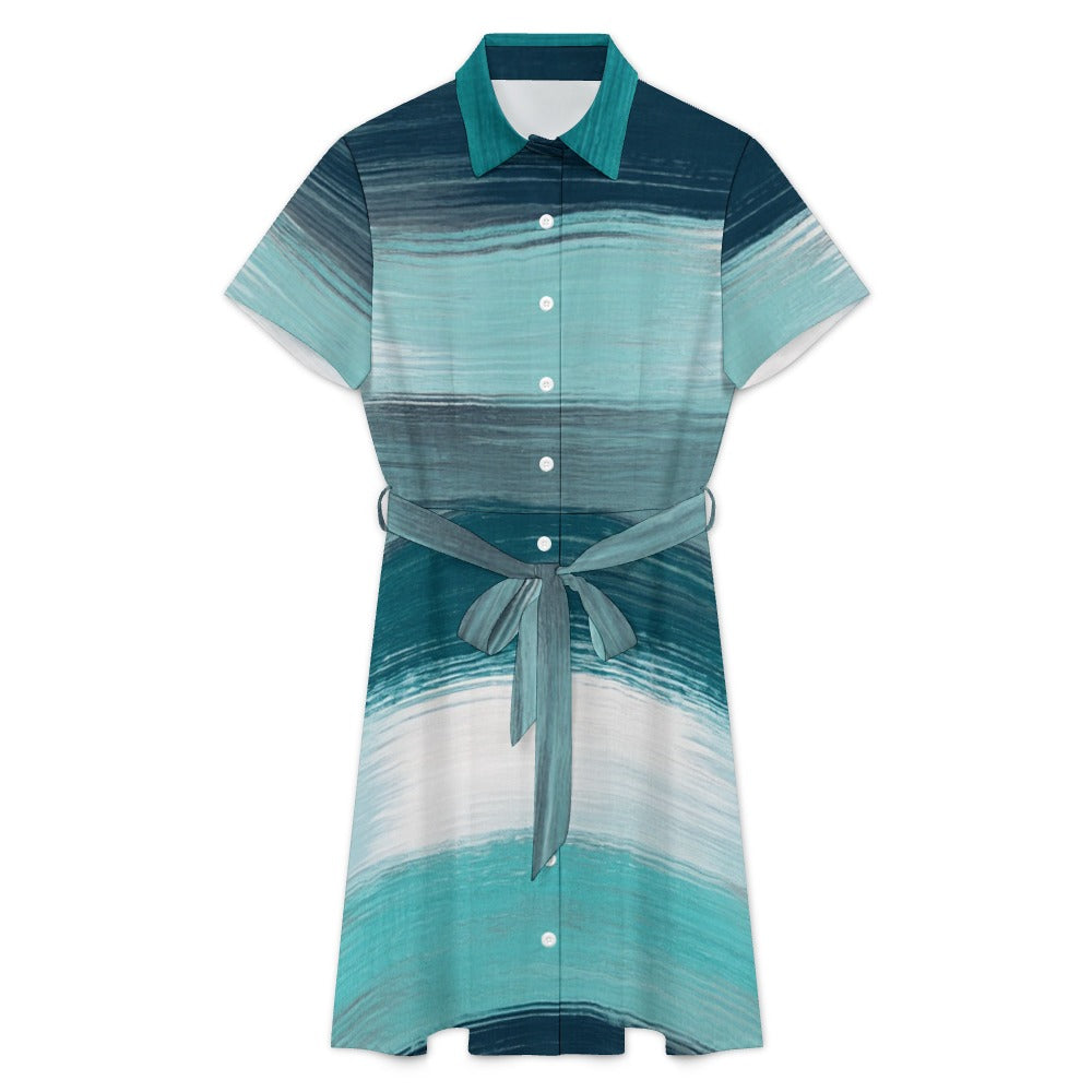 Short-sleeved collared dress