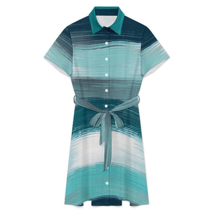 Short-sleeved collared dress