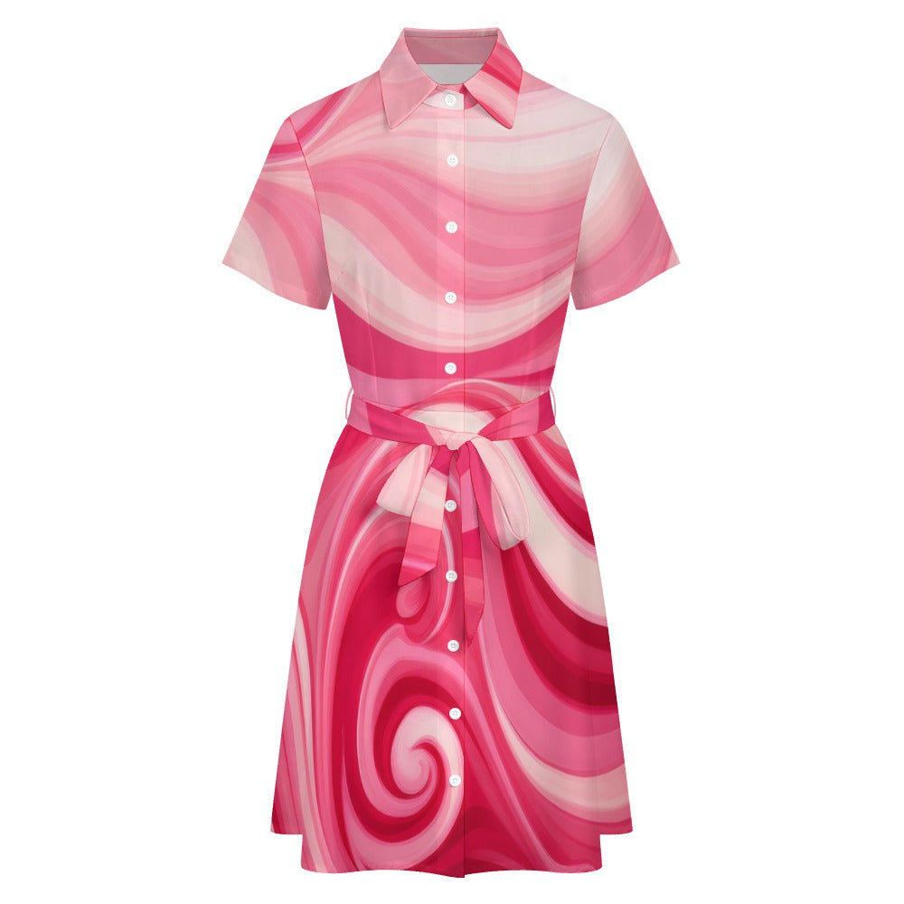 Short-sleeved collared dress