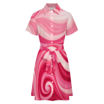 Short-sleeved collared dress