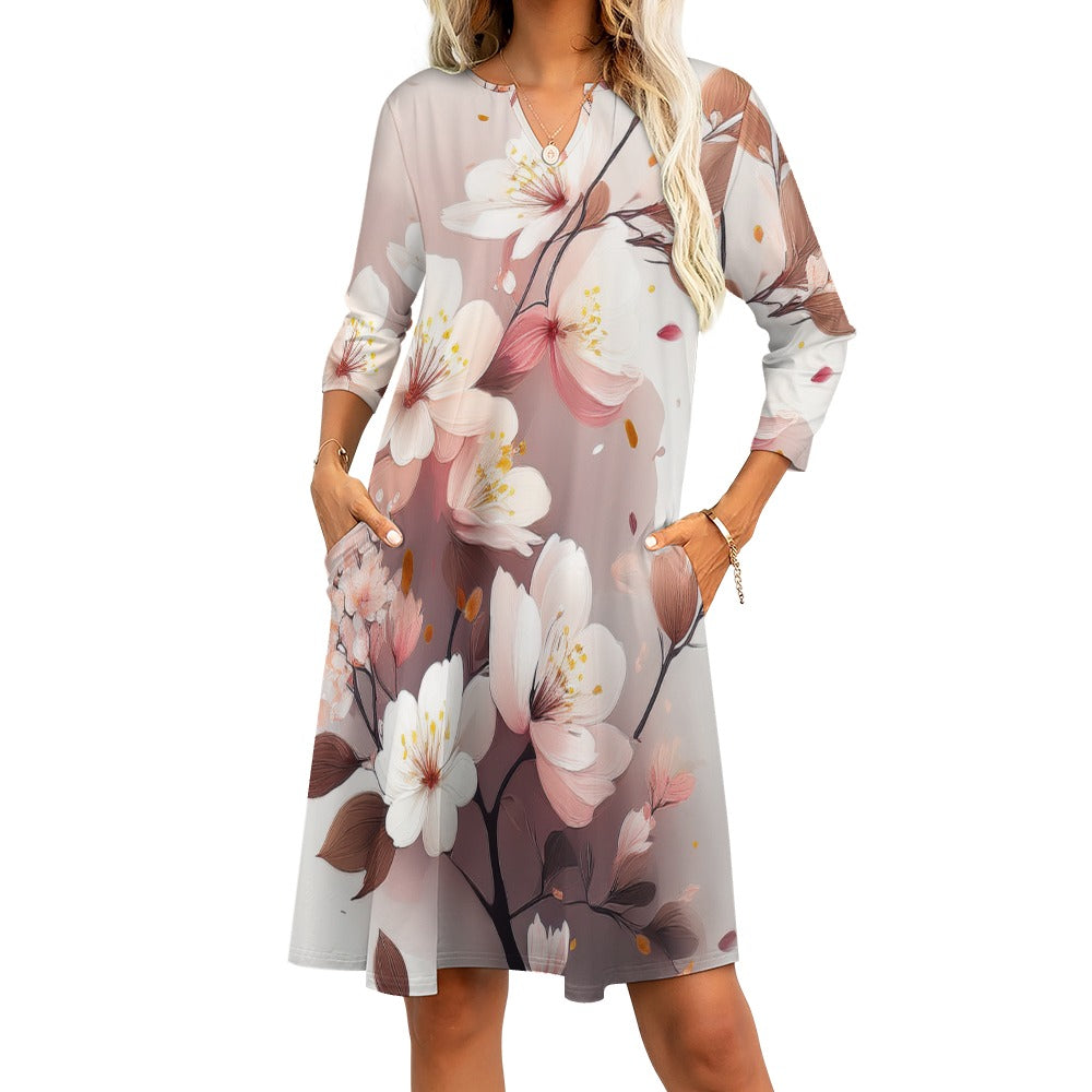 Flower Print Dress Inkedjoy