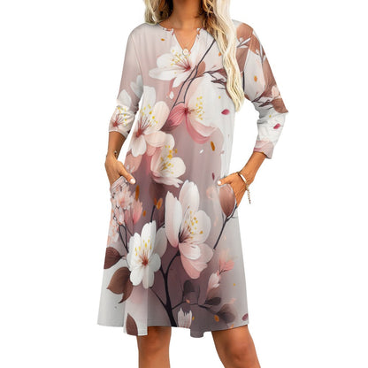 Flower Print Dress Inkedjoy