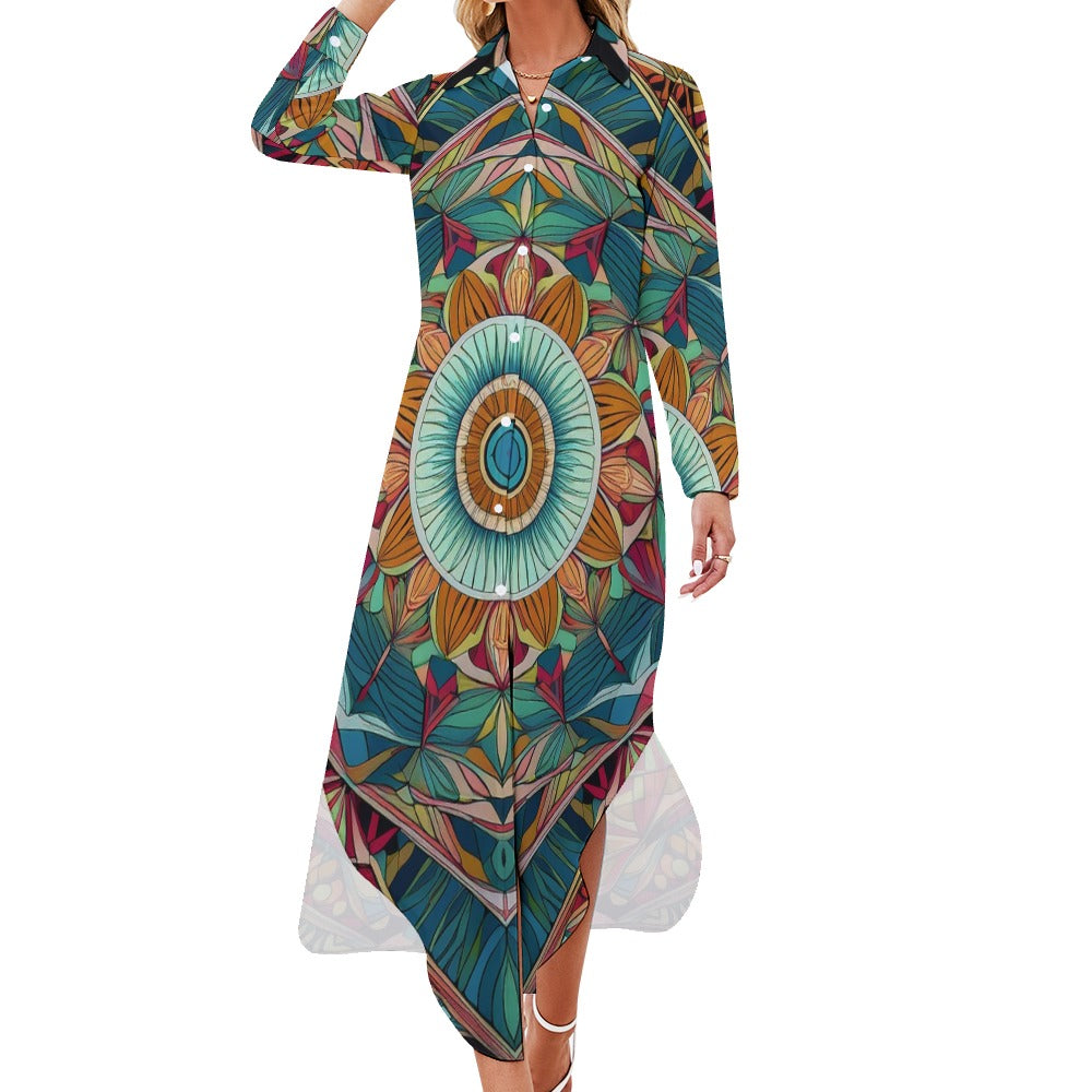 Long Sleeve Shirt Dress Inkedjoy