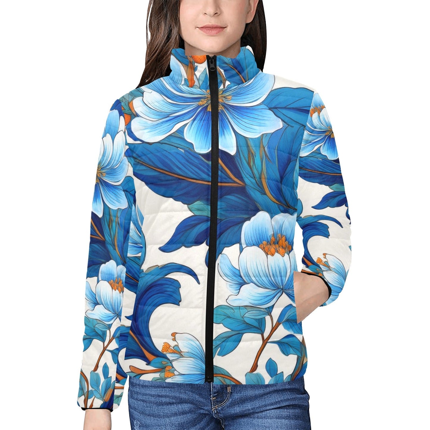 Stand collar padded jacket Inkedjoy
