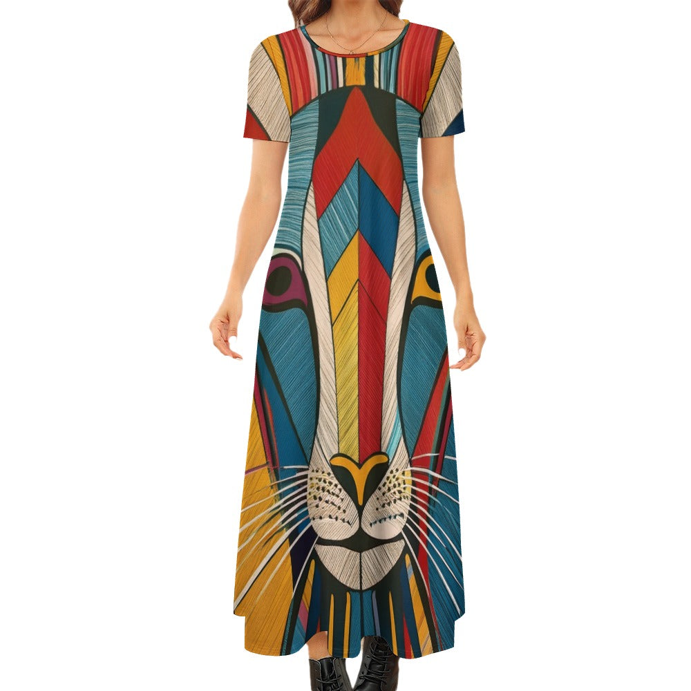 Colored Zebra Printed Dress Inkedjoy