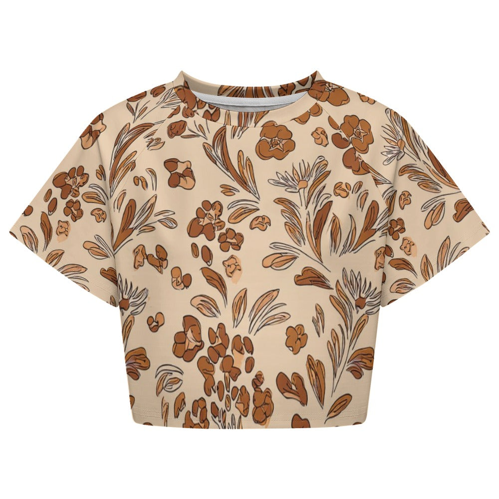 Crop Top Short-Sleeve T-Shirt Beige