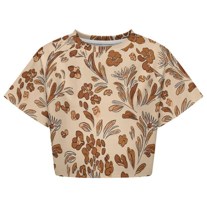 Crop Top Short-Sleeve T-Shirt Beige