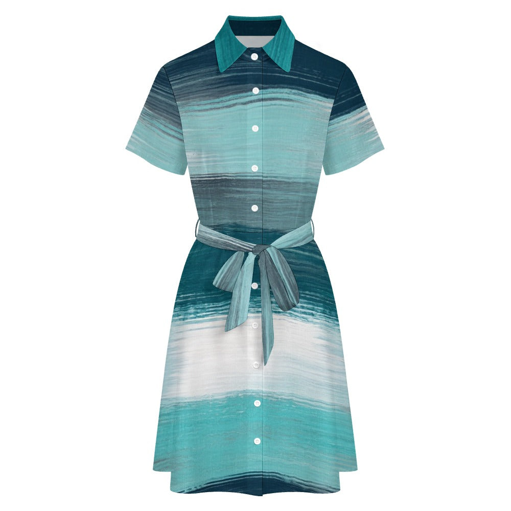 Short-sleeved collared dress