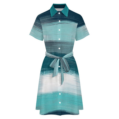 Short-sleeved collared dress