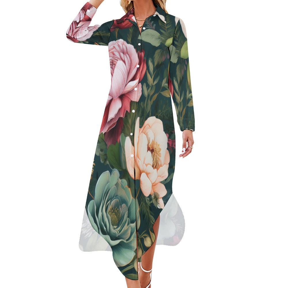 Long Sleeve Shirt Dress Inkedjoy