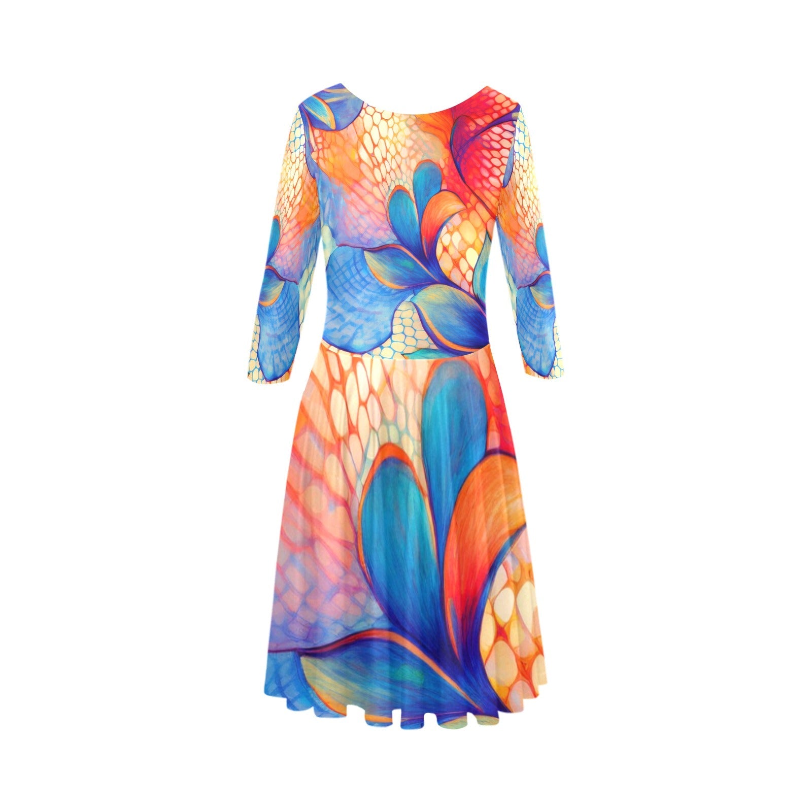 Half-Sleeve Skater Dress Inkedjoy