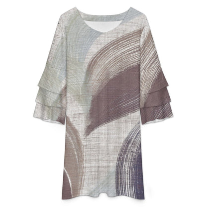 Lotus leaf sleeve dress Inkedjoy