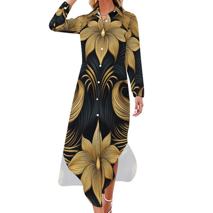 Long Sleeve Shirt Dress Inkedjoy