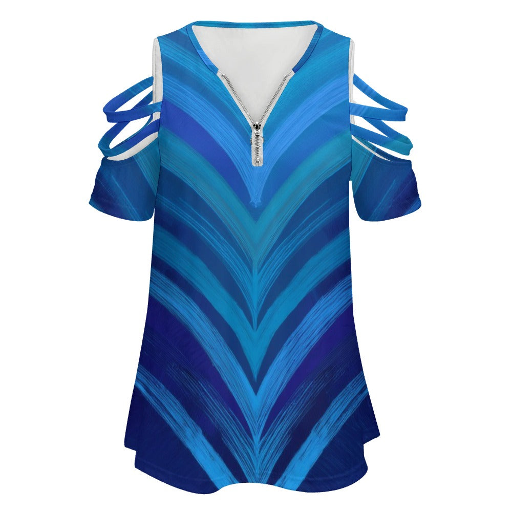 Zip Off Shoulder Top Inkedjoy