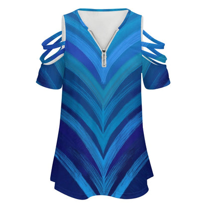 Zip Off Shoulder Top Inkedjoy