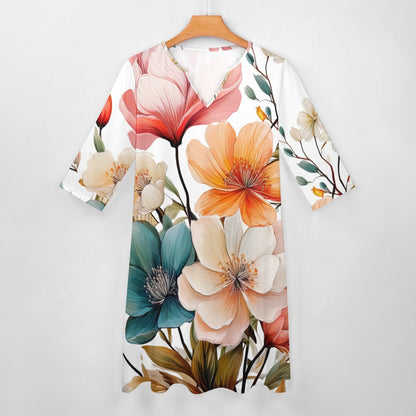 Floral Print Dress Inkedjoy