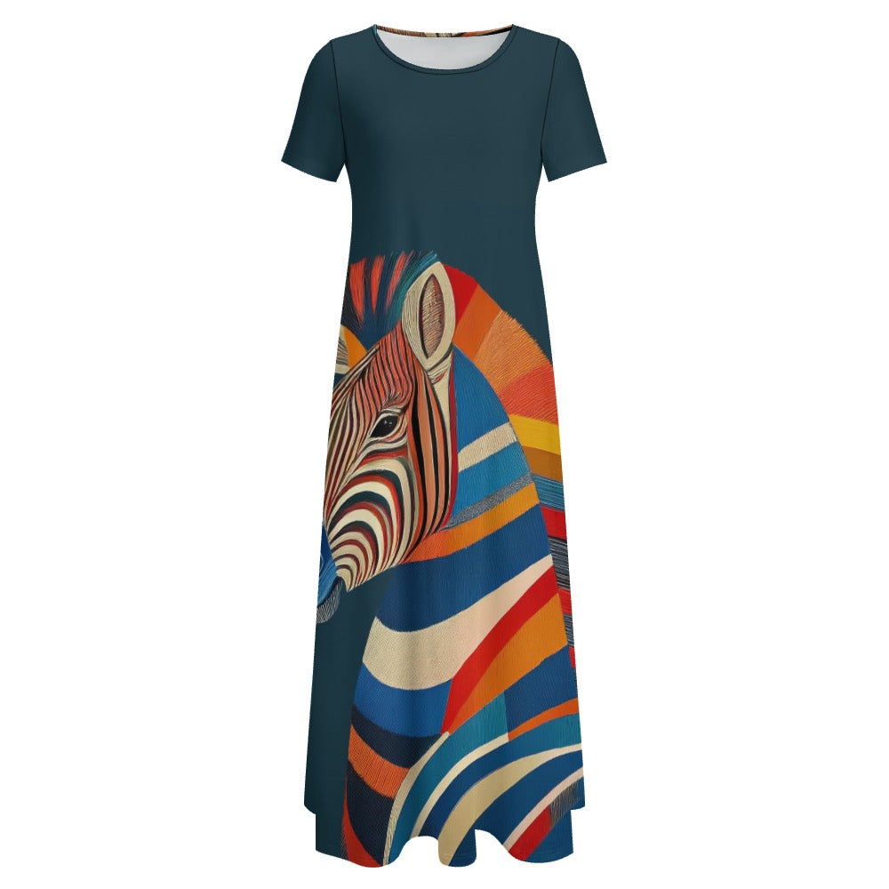 Funky Zebra Printed Dress Inkedjoy