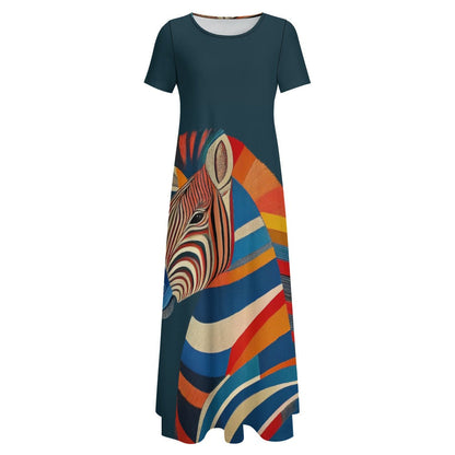 Funky Zebra Printed Dress Inkedjoy