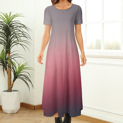 Gradient Short Sleeve Dress (No Pockets) Inkedjoy