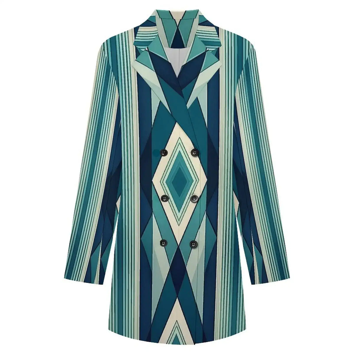 Geometric Emerald Blazer Dress
