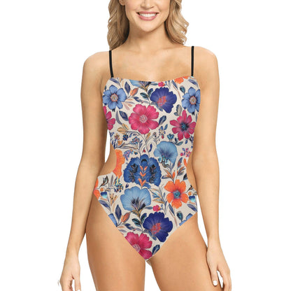 Strapped Cut Out Sides Swimsuit Inkedjoy