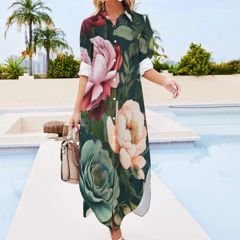 Long Sleeve Shirt Dress Inkedjoy