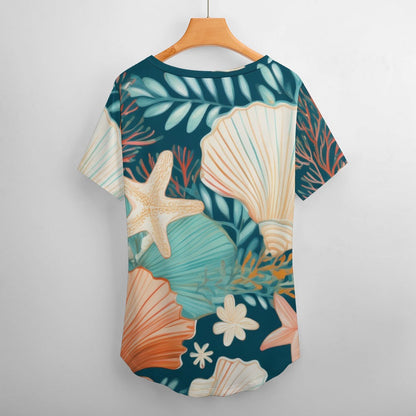 V Neck Short-sleeve Shirt Inkedjoy