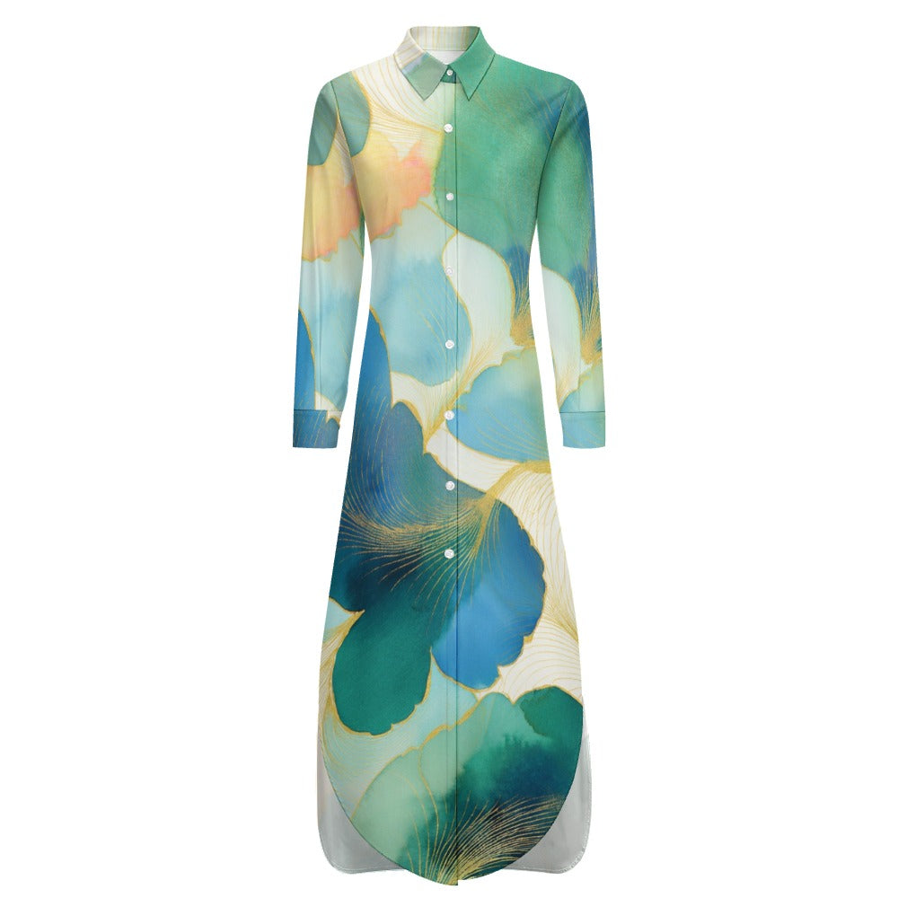 Long Sleeve Shirt Dress Inkedjoy