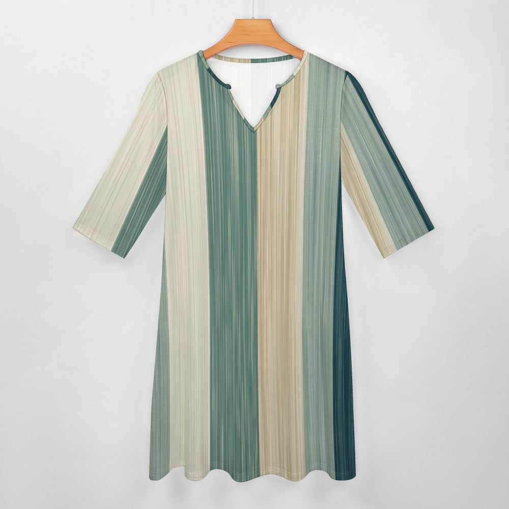 7-point sleeve dress