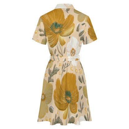 Short-sleeved collared dress