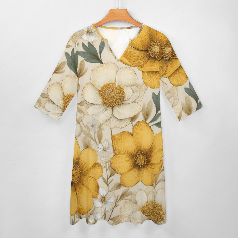 7-point sleeve dress