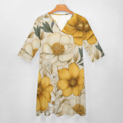 7-point sleeve dress