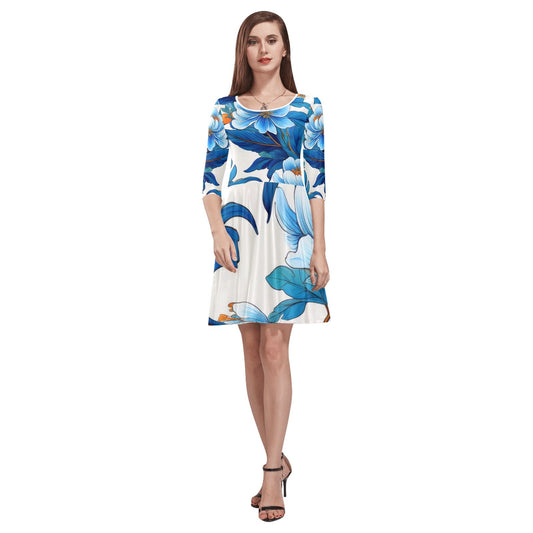 Half-Sleeve Skater Dress Inkedjoy
