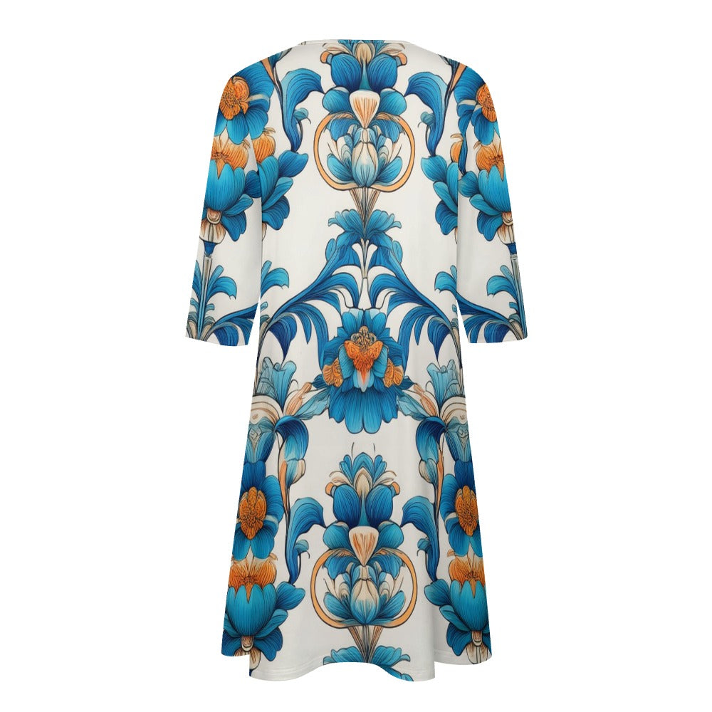 7-point sleeve dress