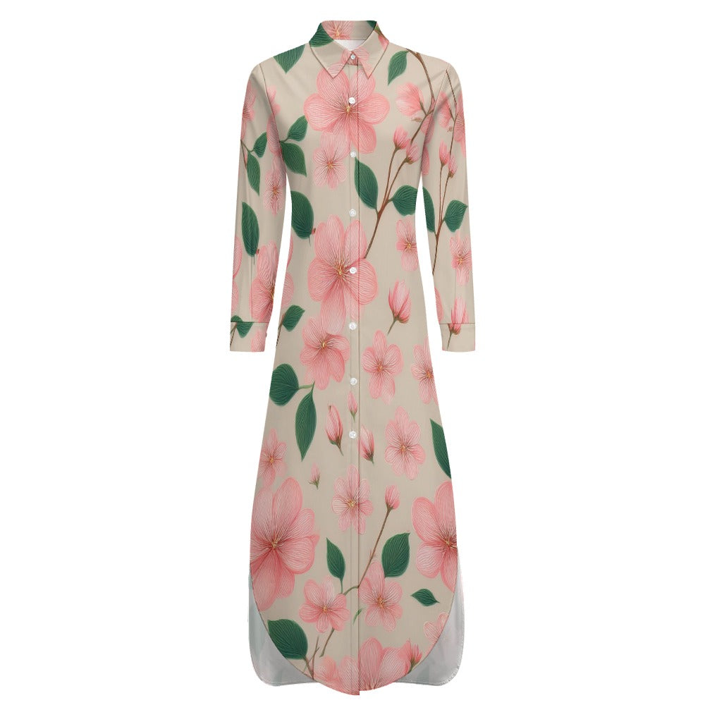 Long Sleeve Shirt Dress Inkedjoy